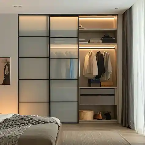 کمد دیواری ریلی کشودار