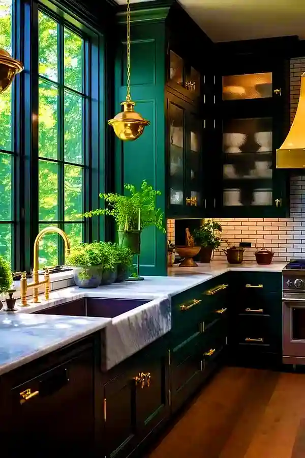 کابینت کلاسیک سبز