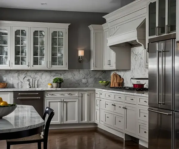 کابینت کلاسیک سفید طوسی