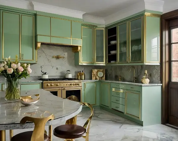 کابینت کلاسیک سبز