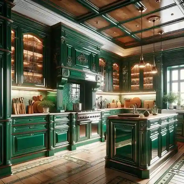 کابینت کلاسیک سبز