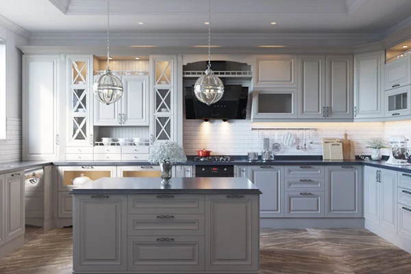 کابینت کلاسیک سفید طوسی