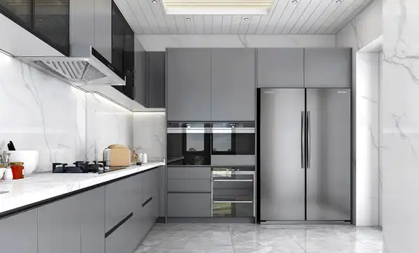 کابینت لمسی سفید طوسی