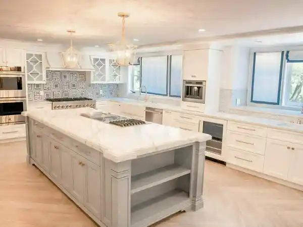 جزیره آشپزخانه سفید طوسی