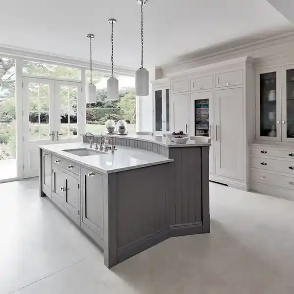 جزیره آشپزخانه سفید طوسی