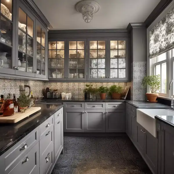 کابینت کلاسیک طوسی