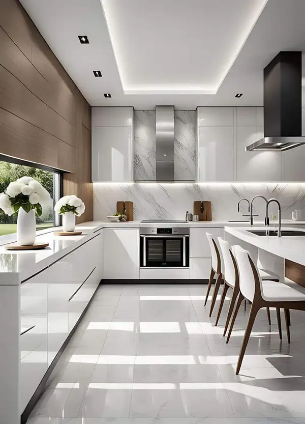 کابینت بدون دستگیره سفید