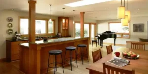 آشپزخانه جزیره با ستون