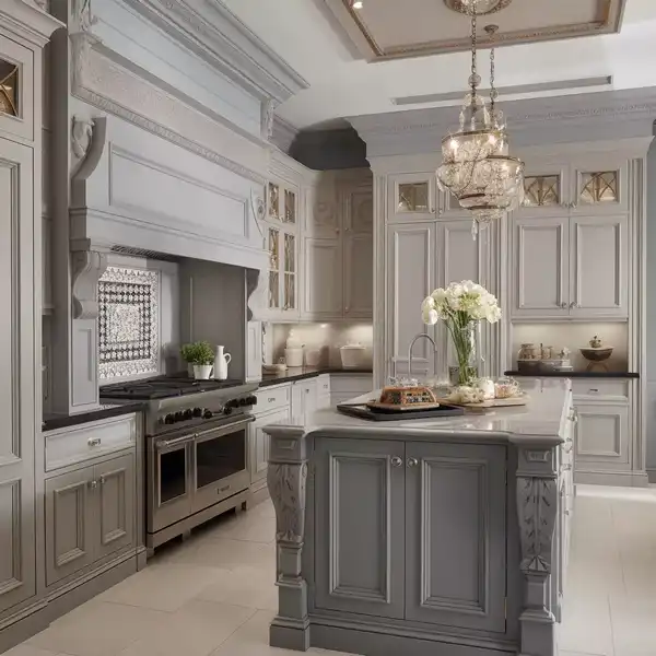 مدل کابینت کلاسیک طوسی