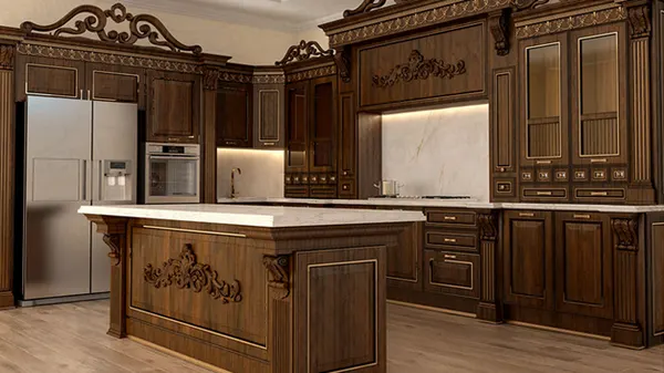 کابینت کلاسیک قهوه ای