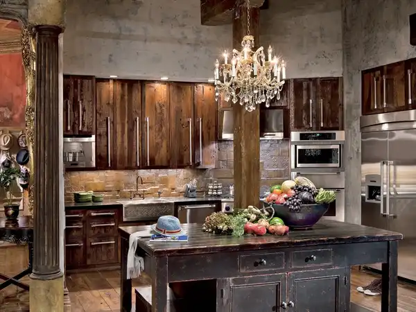 آشپزخانه جزیره با ستون