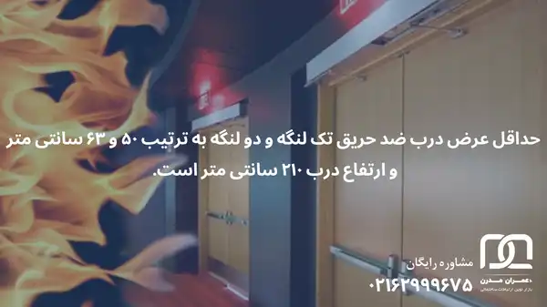 ابعاد درب ضد حریق