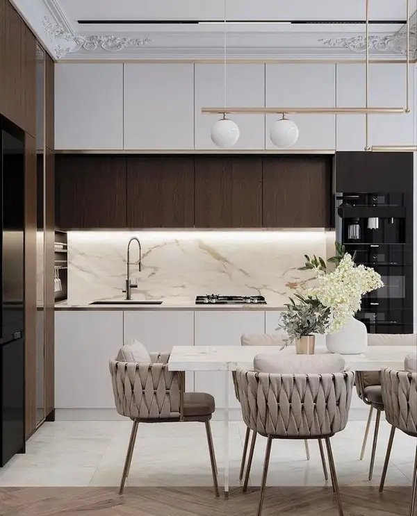 کابینت پله ای سفید قهوه ای