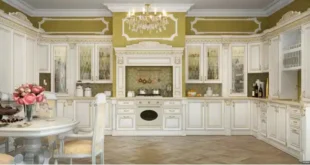 کابینت کلاسیک سفید طلایی