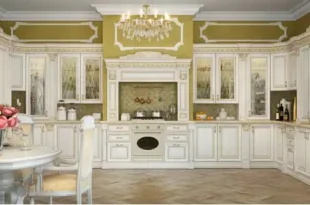 کابینت کلاسیک سفید طلایی