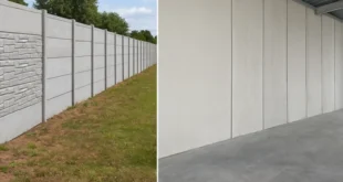 تفاوت دیوار پیش ساخته محوطه و داخلی