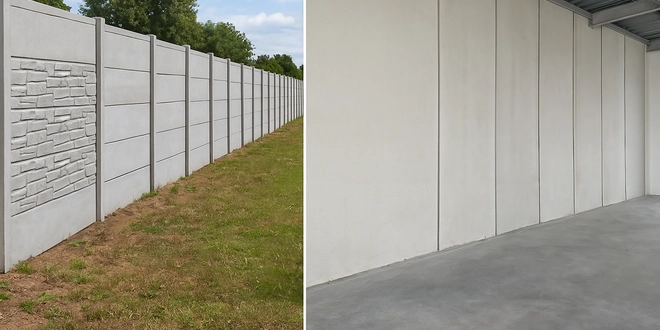 تفاوت دیوار پیش ساخته محوطه و داخلی