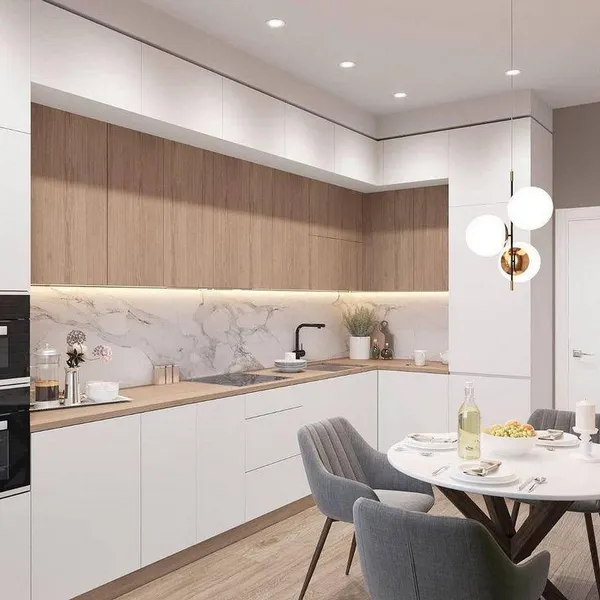 کابینت پله ای سفید قهوه ای