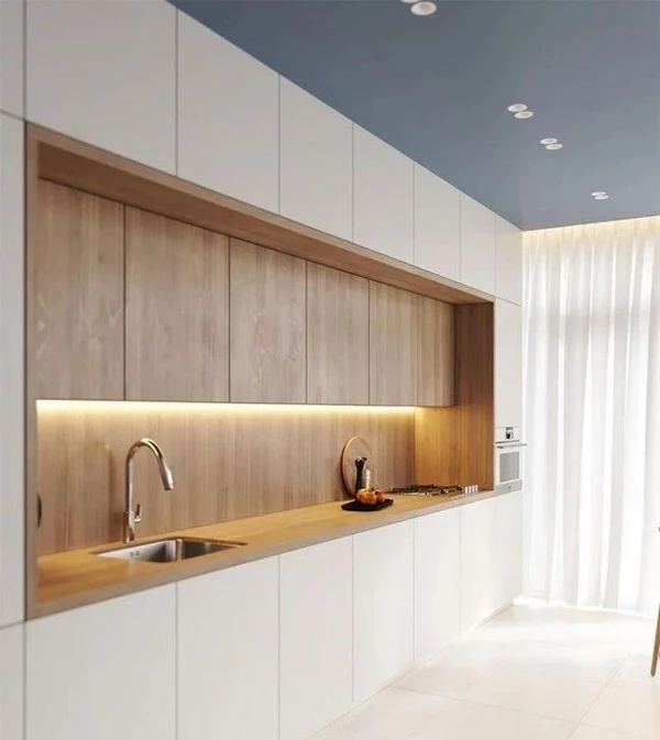 کابینت پله ای سفید قهوه ای