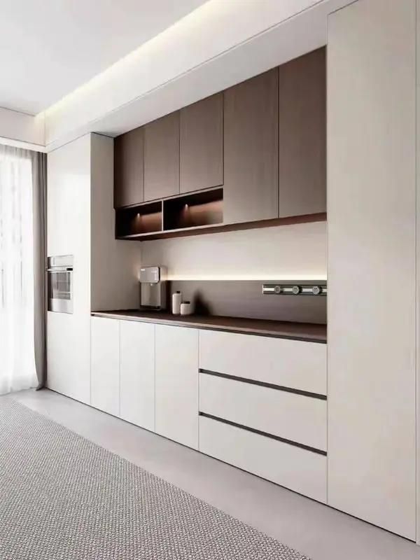 کابینت پله ای سفید قهوه ای