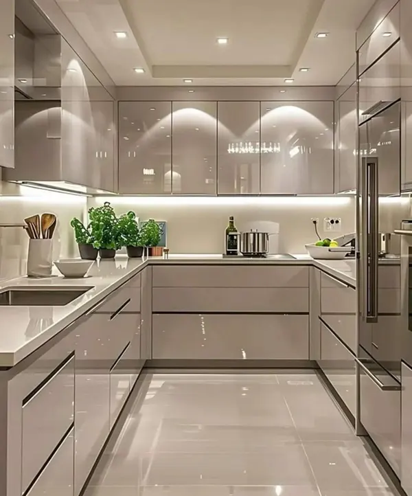 کابینت های گلاس بژ اکلیلی