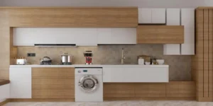 کابینت پله ای سفید قهوه ای