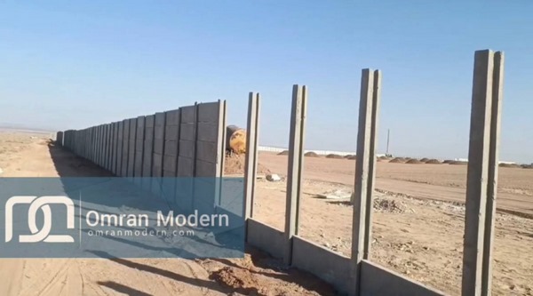 اجرای دیوار پیش ساخته بتنی نیروگاه خورشیدی طبس