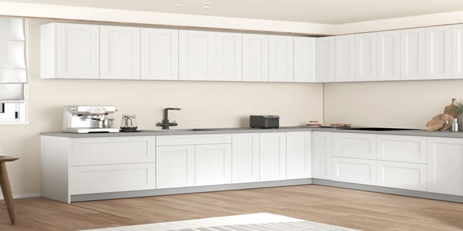 کابینت ال شکل سفید