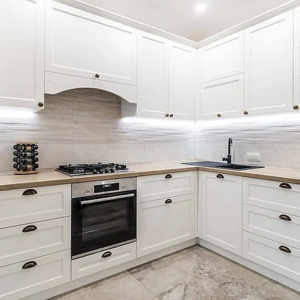 کابینت ال شکل سفید