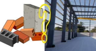 دیوار چینی در ساختمان اسکلت فلزی