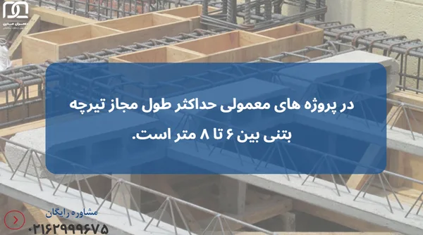 حداکثر طول مجاز تیرچه بتنی