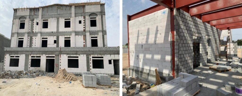 دیوار چینی در ساختمان اسکلت فلزی