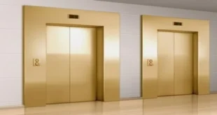 درب اسانسور استیل طلایی