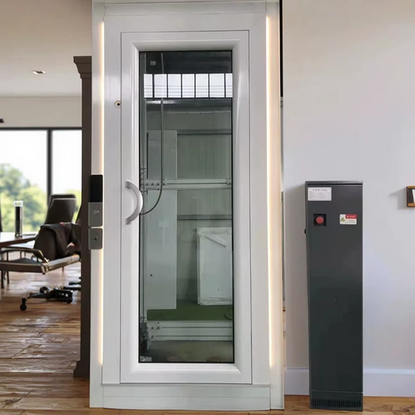 درب لولایی شیشه ای آسانسور