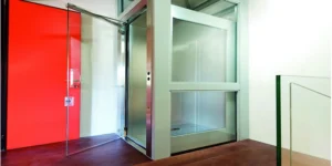 درب لولایی شیشه ای آسانسور