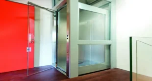 درب لولایی شیشه ای آسانسور