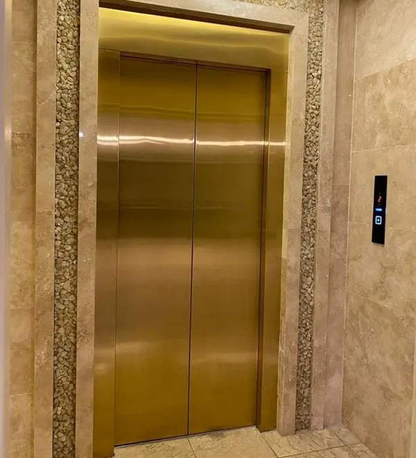 درب اسانسور استیل طلایی