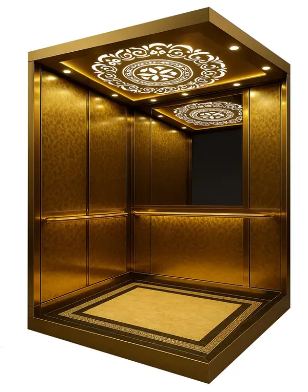 کابین آسانسور دودی طلایی
