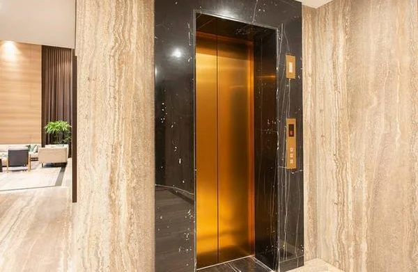 درب اسانسور استیل طلایی