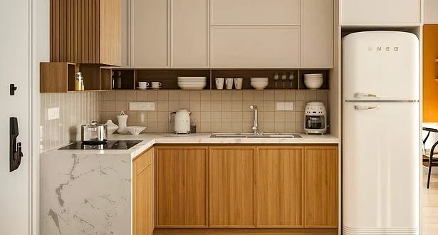 طراحی کابینت برای آشپزخانه 4 متری