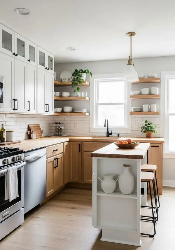 کابینت برای آشپزخانه کوچک پنجره دار