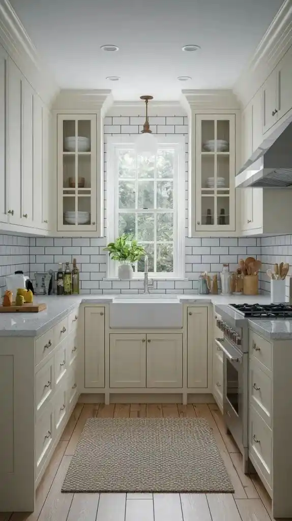 کابینت برای آشپزخانه کوچک پنجره دار