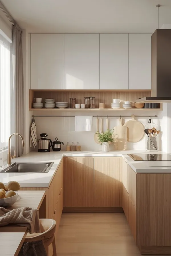 کابینت آشپزخانه کوچک پنجره دار