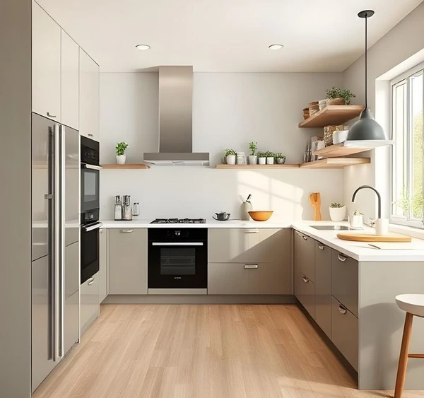 مدل کابینت آشپزخانه مربع شکل