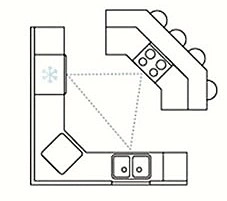 کابینت آشپزخانه سه گوش