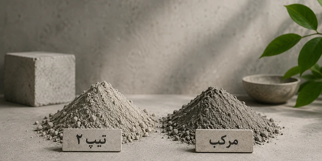 تفاوت سیمان مرکب با تیپ 2
