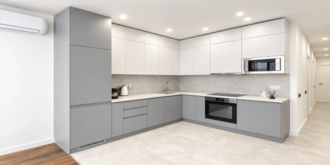 کابینت وکیوم سفید طوسی