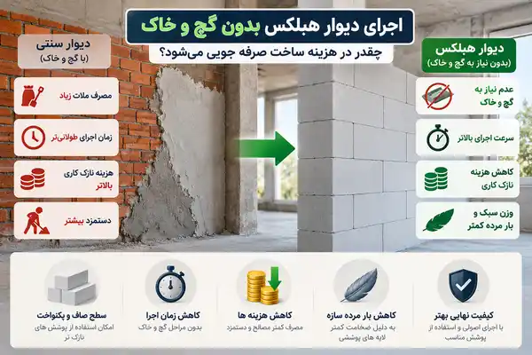 عدم نیاز هبلکس به گچ و خاک