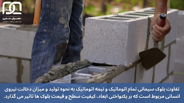 مقایسه بلوک سیمانی تمام اتوماتیک و نیمه اتوماتیک